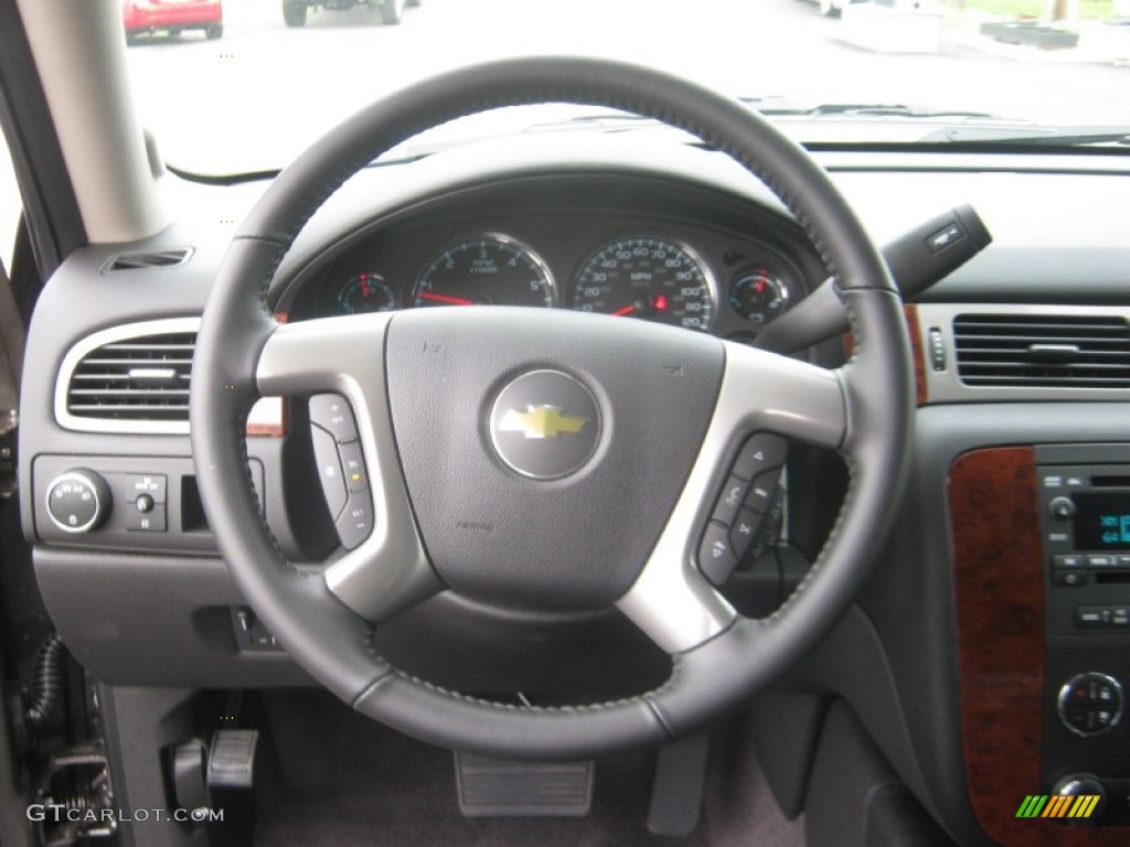 2012 Chevrolet Suburban LT Ebony Steering Wheel Photo #62146911