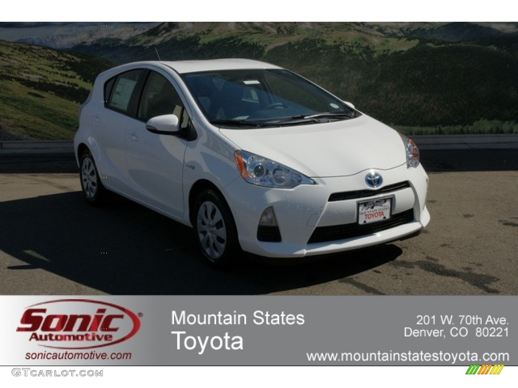 2012 Prius c Hybrid Two - Super White / Light Blue Gray/Black photo #1