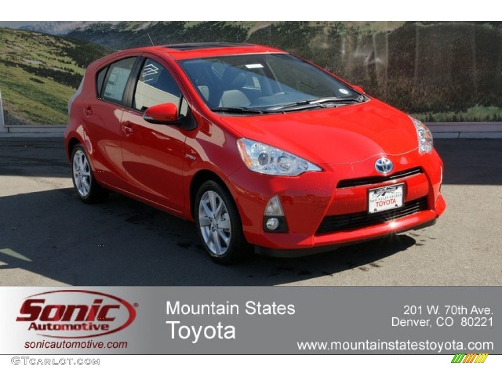 2012 Prius c Hybrid Four - Absolutely Red / Black photo #1