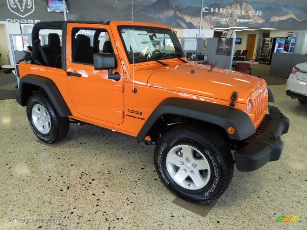 Crush Orange 2012 Jeep Wrangler Sport S 4x4 Exterior Photo #62151402