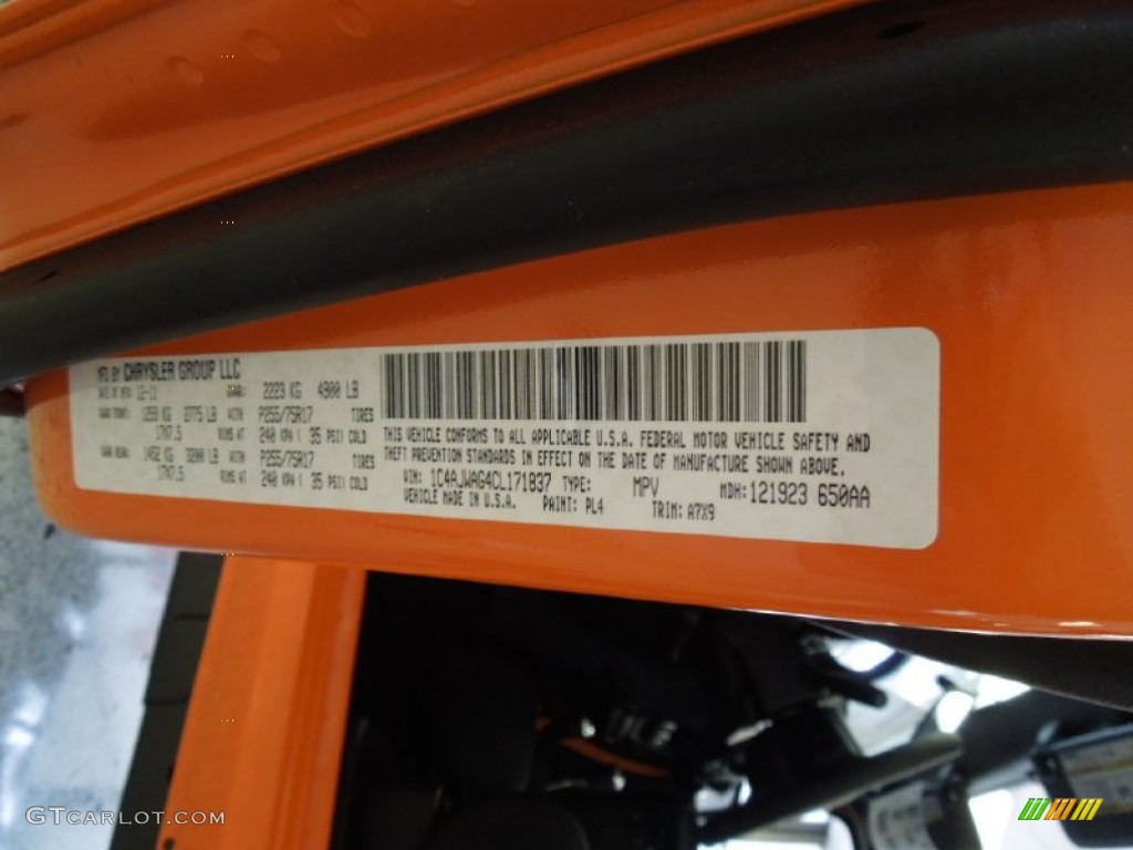 2012 Wrangler Sport S 4x4 - Crush Orange / Black photo #8