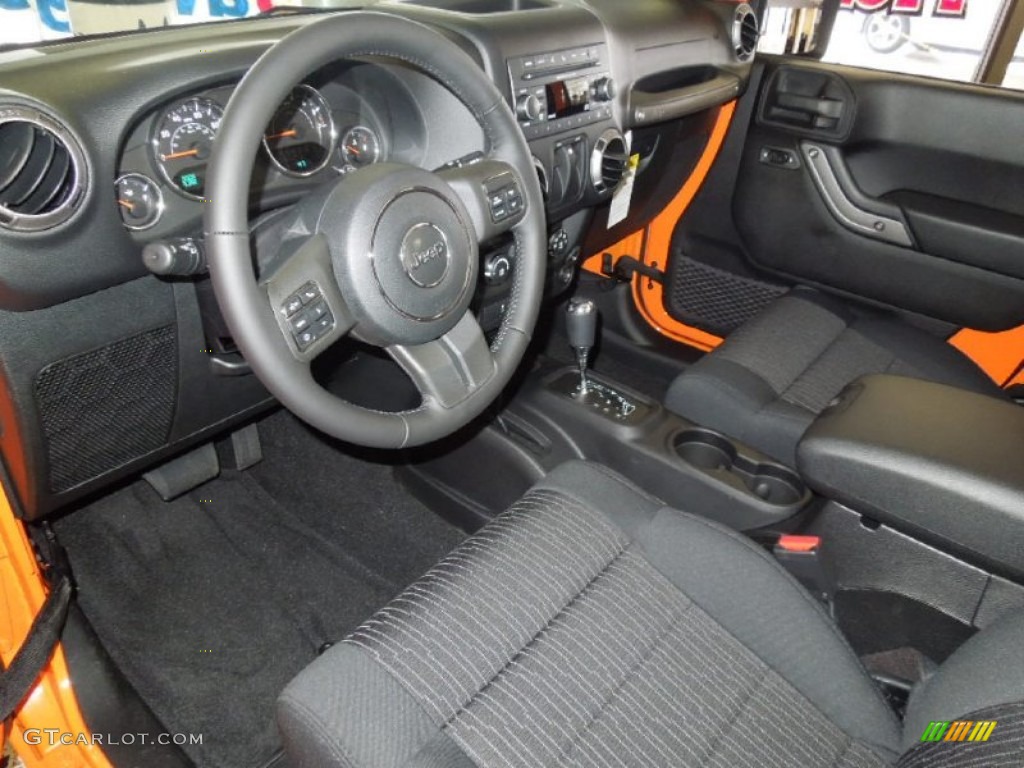 Black Interior 2012 Jeep Wrangler Sport S 4x4 Photo #62151528