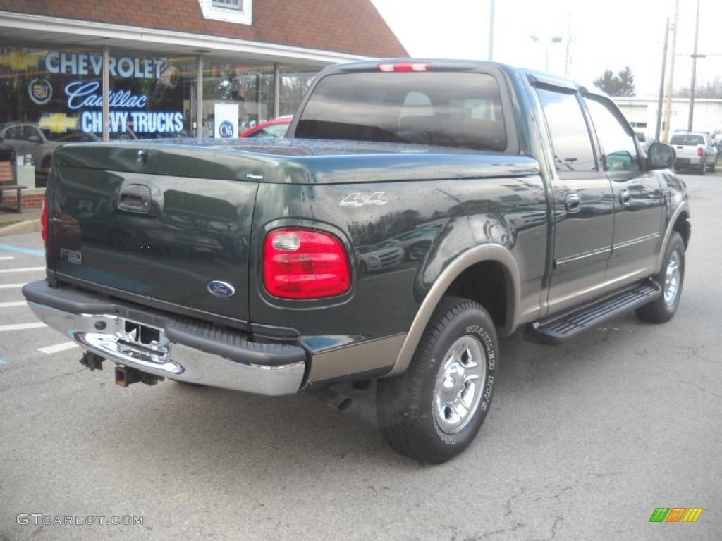 2003 F150 Lariat SuperCrew 4x4 - Dark Highland Green Metallic / Medium Parchment Beige photo #3