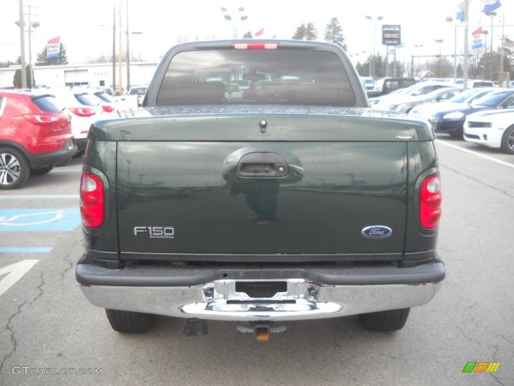 2003 F150 Lariat SuperCrew 4x4 - Dark Highland Green Metallic / Medium Parchment Beige photo #4