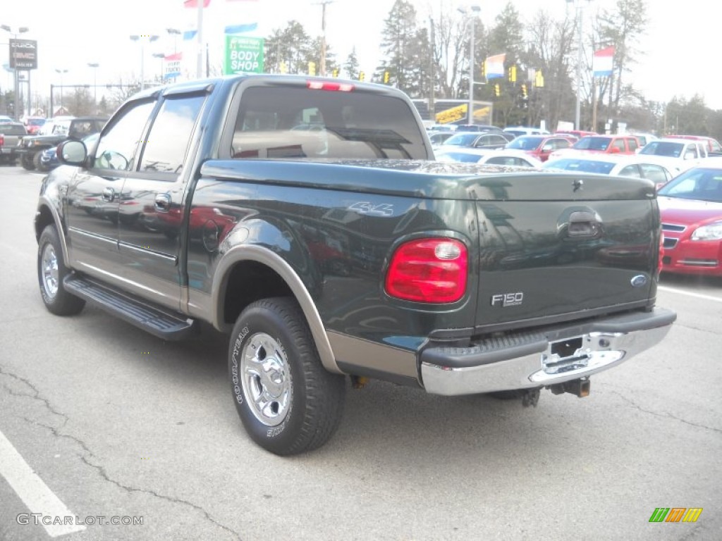 2003 F150 Lariat SuperCrew 4x4 - Dark Highland Green Metallic / Medium Parchment Beige photo #5