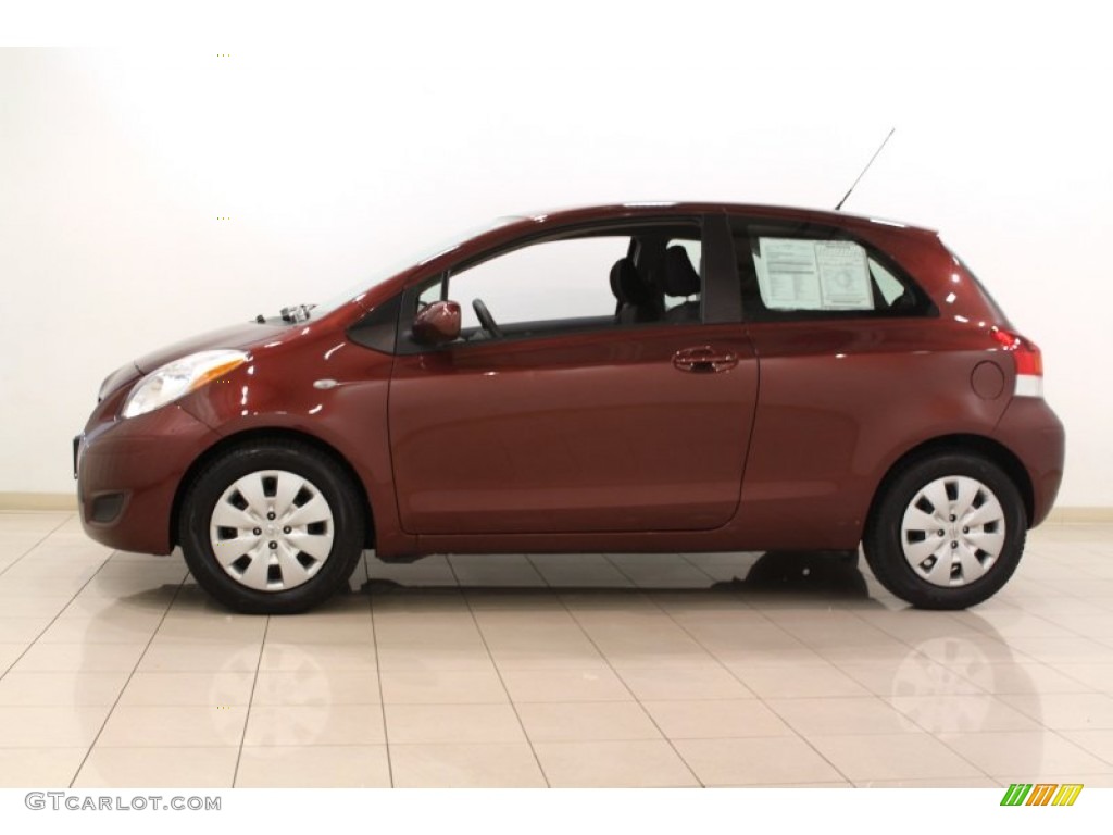 2009 Yaris 3 Door Liftback - Carmine Red Metallic / Dark Charcoal photo #4