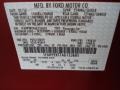 U6: Red Candy Metallic 2010 Ford Taurus SHO AWD Color Code