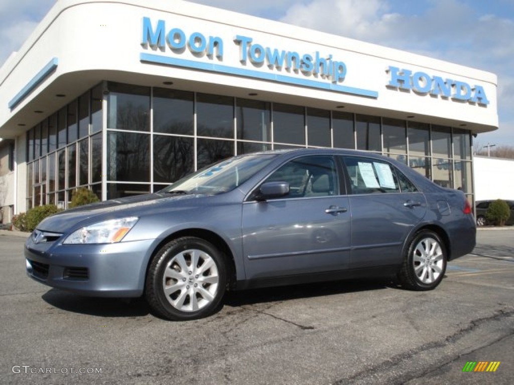 2007 Accord LX V6 Sedan - Cool Blue Metallic / Gray photo #1