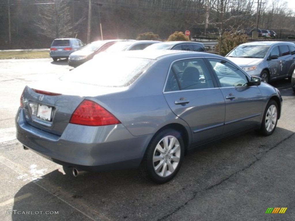 2007 Accord LX V6 Sedan - Cool Blue Metallic / Gray photo #5