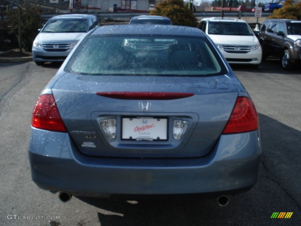 2007 Accord LX V6 Sedan - Cool Blue Metallic / Gray photo #6