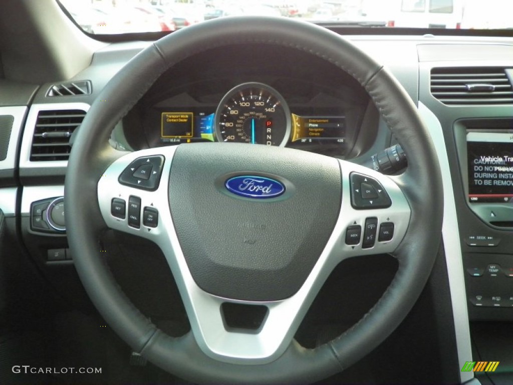2013 Ford Explorer XLT 4WD Charcoal Black Steering Wheel Photo #62155629
