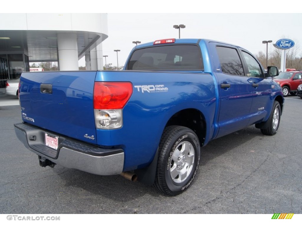 2008 Tundra TRD CrewMax 4x4 - Blue Streak Metallic / Beige photo #3