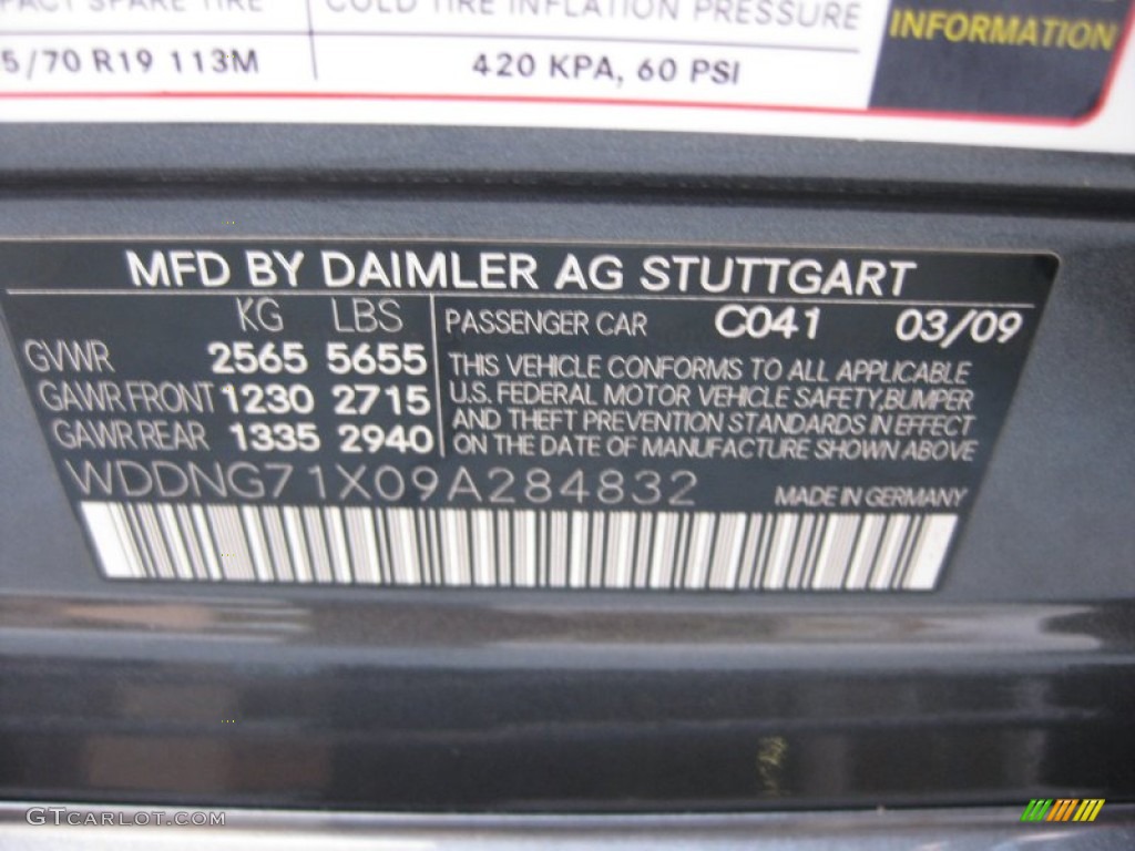 2009 S Color Code 041 for designo Graphite Metallic Photo #62158416