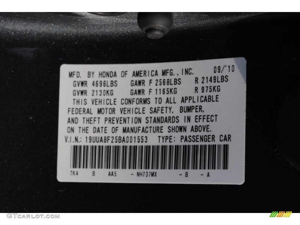 2011 TL Color Code NH737MX for Polished Metal Metallic Photo #62163100