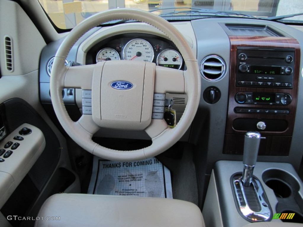 2005 F150 Lariat SuperCrew 4x4 - Medium Wedgewood Blue Metallic / Tan photo #9