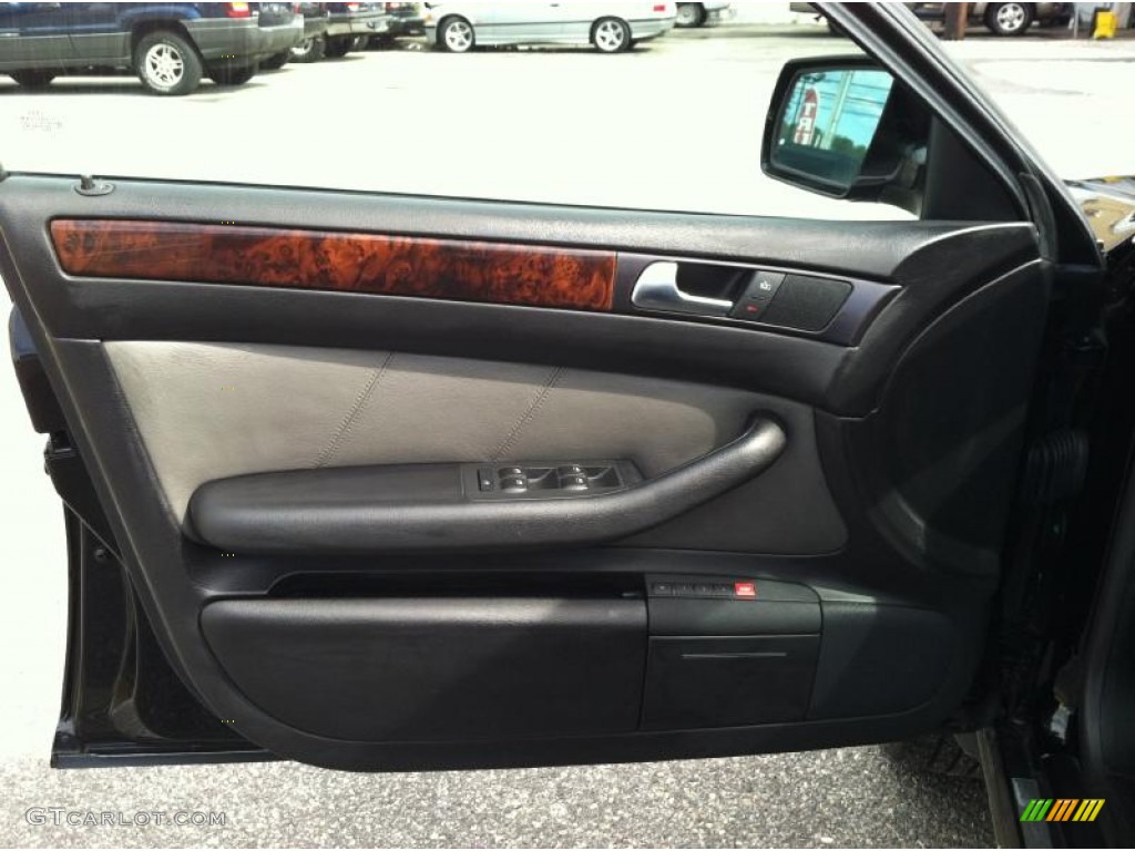 2003 Audi Allroad 2.7T quattro Platinum/Saber Black Door Panel Photo #62165833