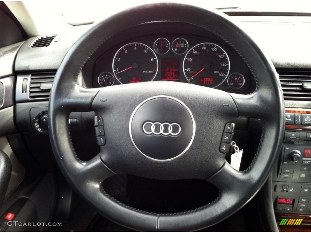 2003 Audi Allroad 2.7T quattro Platinum/Saber Black Steering Wheel Photo #62165875