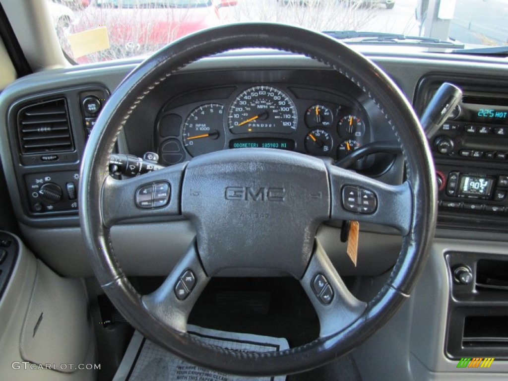 2006 GMC Yukon SLT 4x4 Pewter/Dark Pewter Steering Wheel Photo #62165962