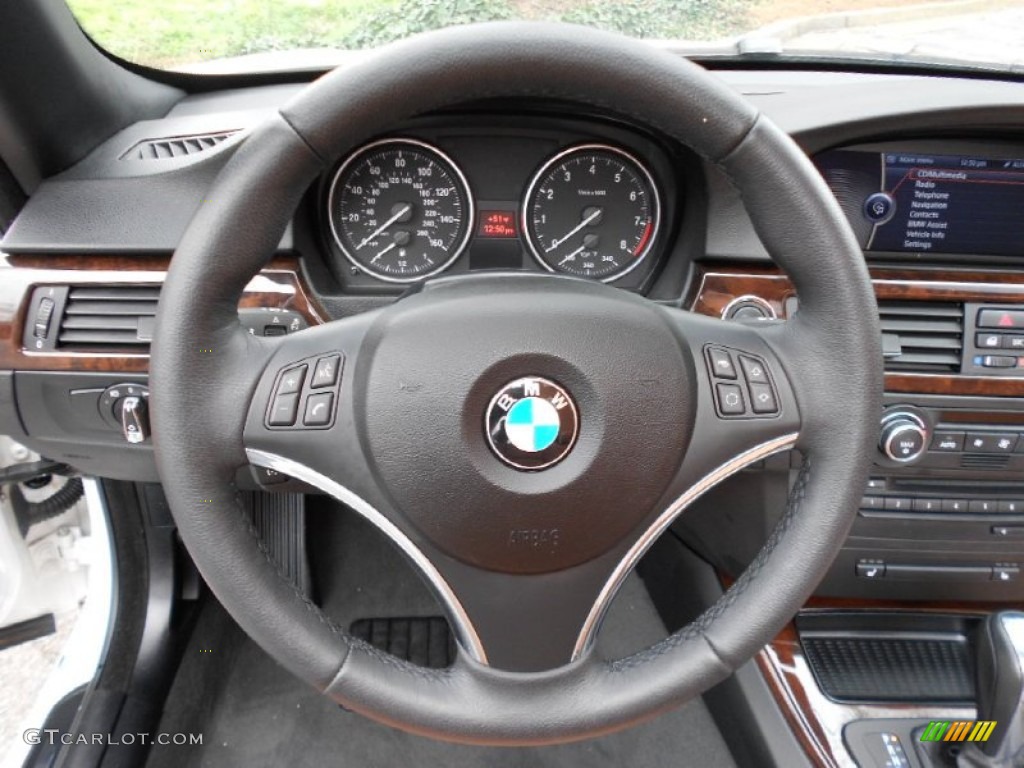 2009 BMW 3 Series 328i Convertible Saddle Brown Dakota Leather Steering Wheel Photo #62166049