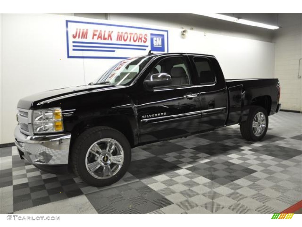 2012 Silverado 1500 LT Extended Cab - Black / Light Titanium/Dark Titanium photo #26