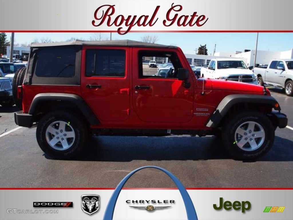 2012 Wrangler Unlimited Sport S 4x4 - Flame Red / Black photo #1