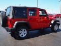 2012 Flame Red Jeep Wrangler Unlimited Sport S 4x4  photo #3