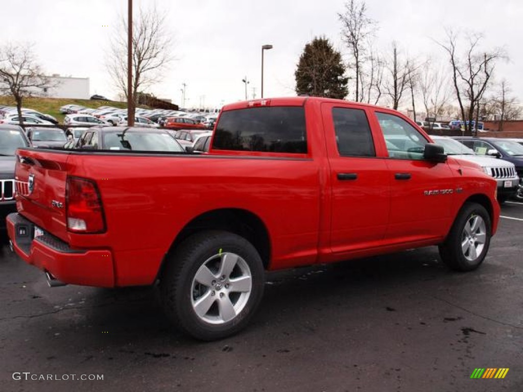 2012 Ram 1500 Express Quad Cab 4x4 - Flame Red / Dark Slate Gray/Medium Graystone photo #3