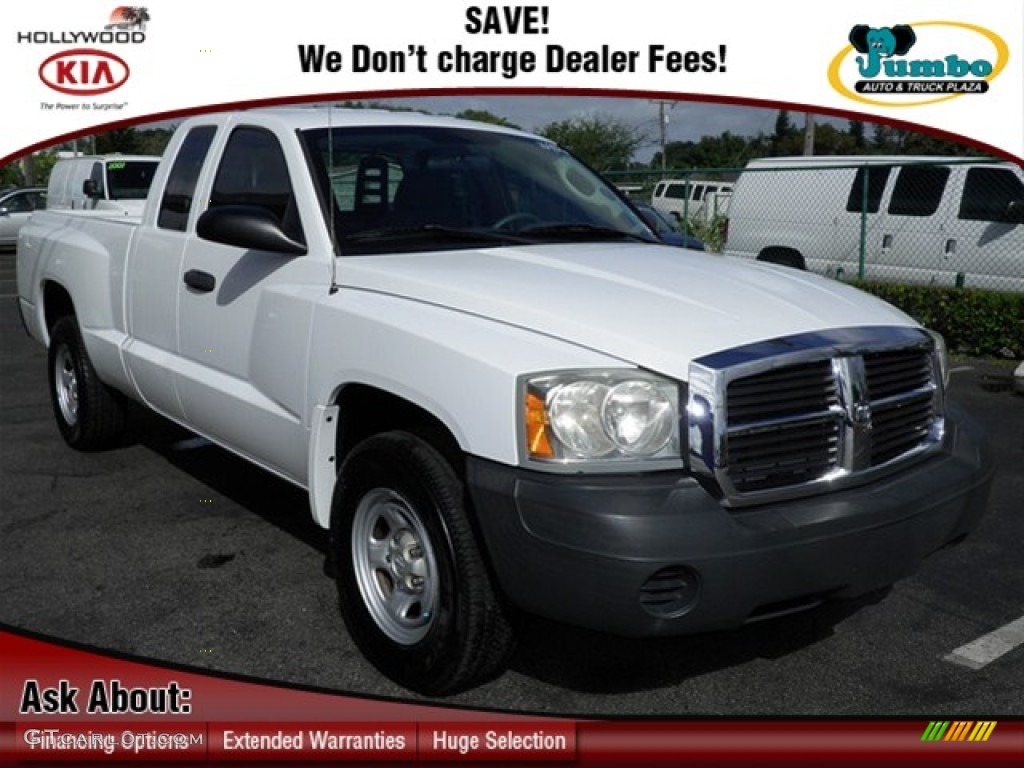 2006 Dakota ST Club Cab - Bright White / Medium Slate Gray photo #1