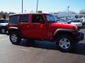 2012 Flame Red Jeep Wrangler Unlimited Sport S 4x4  photo #2