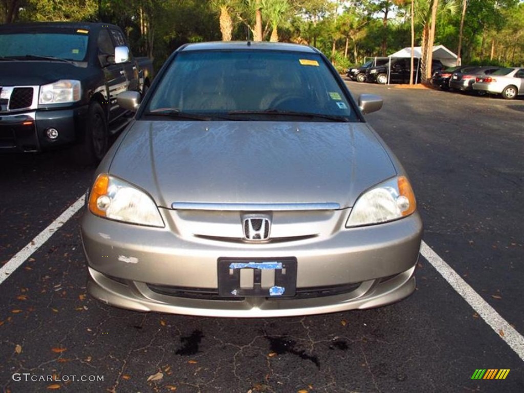 2003 Civic Hybrid Sedan - Shoreline Mist Metallic / Beige photo #1