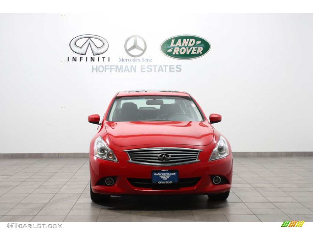 2011 G 37 x AWD Sedan - Vibrant Red / Graphite photo #3