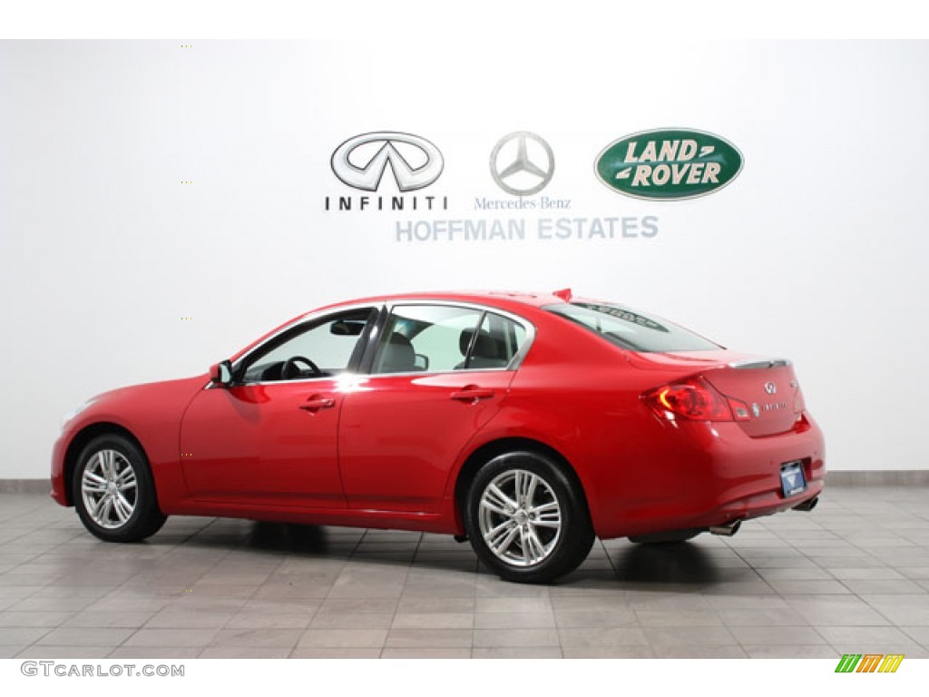 2011 G 37 x AWD Sedan - Vibrant Red / Graphite photo #5