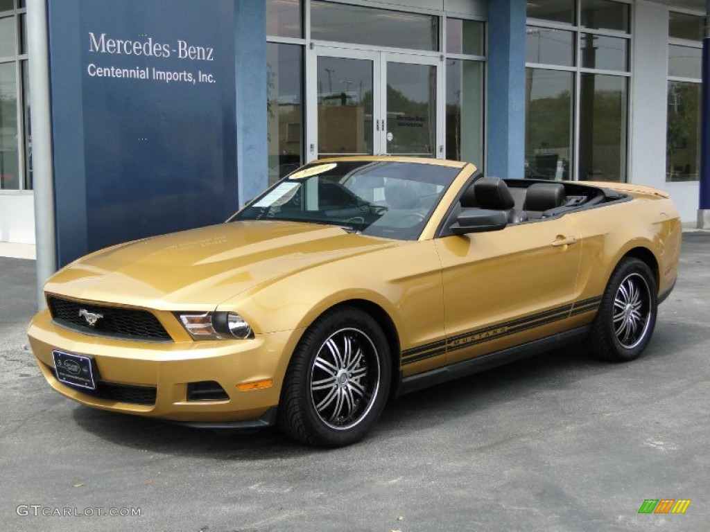 2010 Mustang V6 Premium Convertible - Sunset Gold Metallic / Charcoal Black photo #5