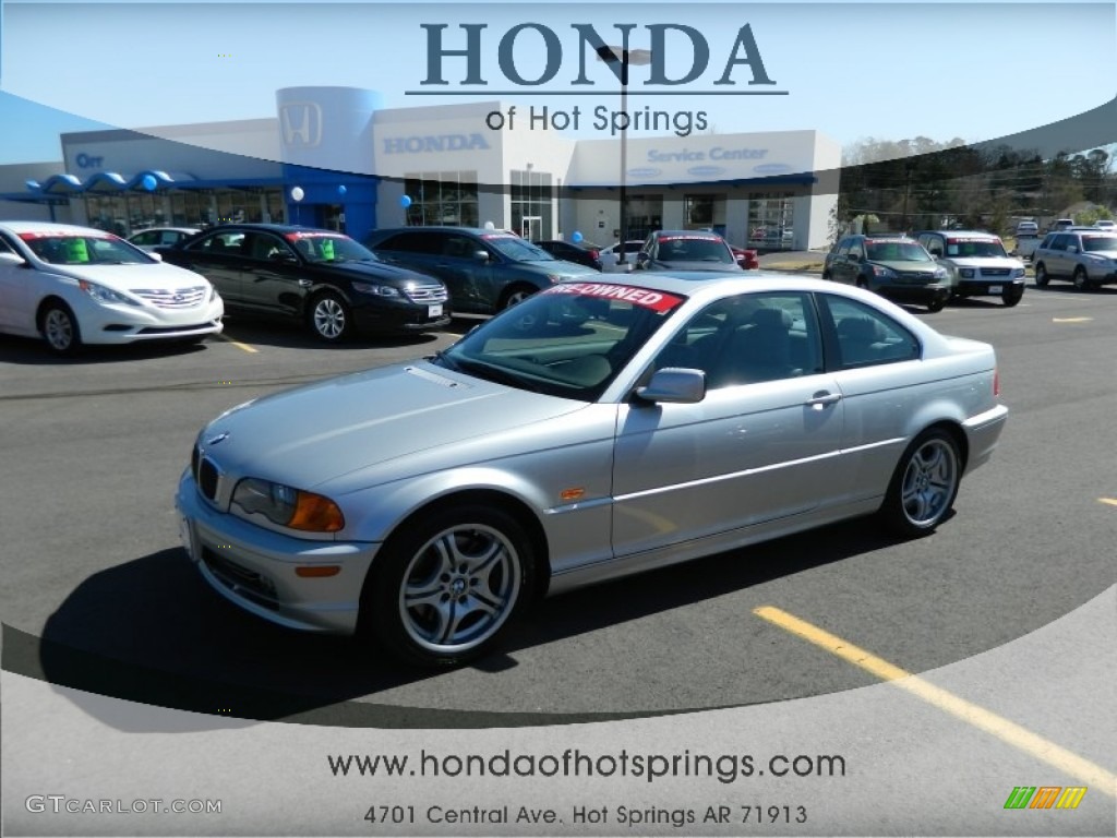 2001 3 Series 330i Coupe - Titanium Silver Metallic / Grey photo #1