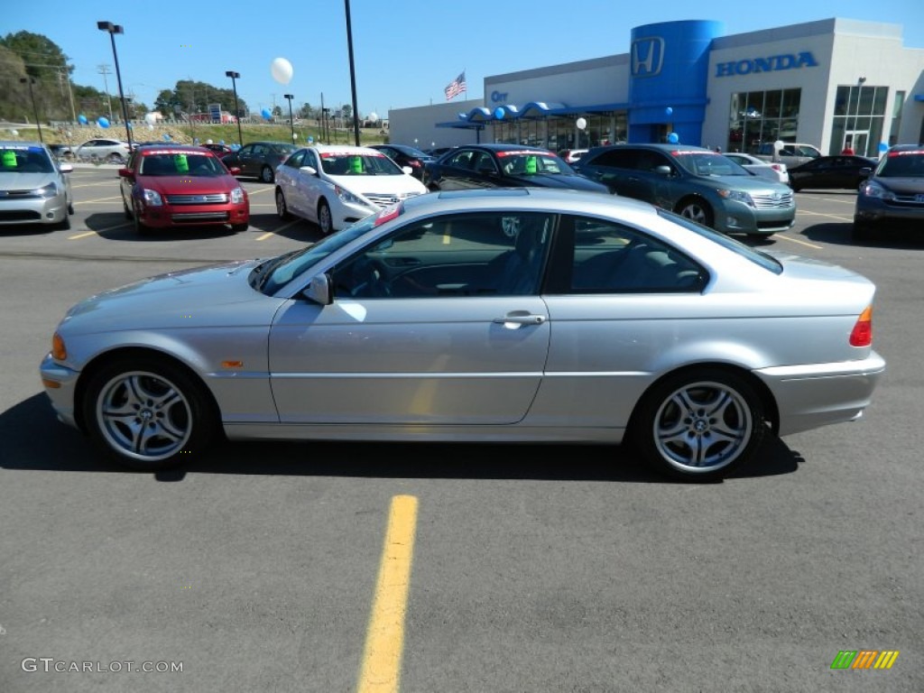2001 3 Series 330i Coupe - Titanium Silver Metallic / Grey photo #2