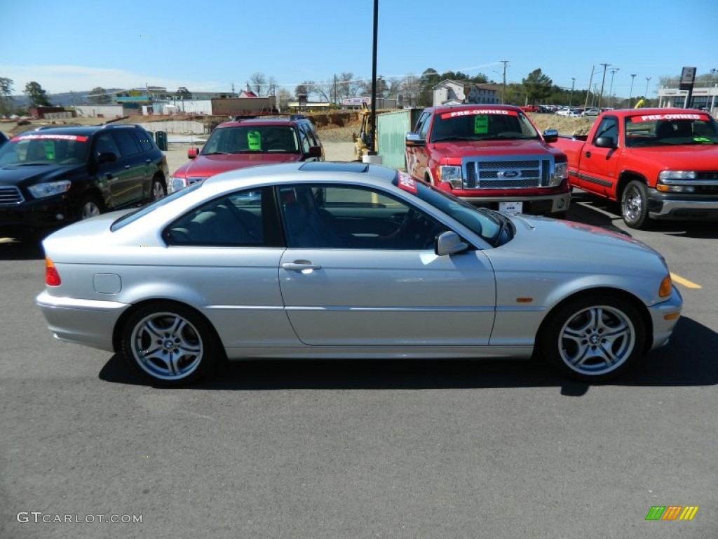 2001 3 Series 330i Coupe - Titanium Silver Metallic / Grey photo #6