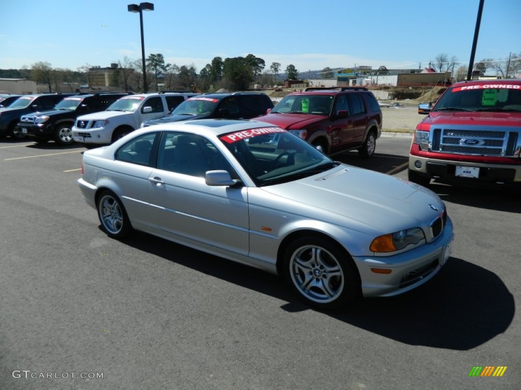 2001 3 Series 330i Coupe - Titanium Silver Metallic / Grey photo #7