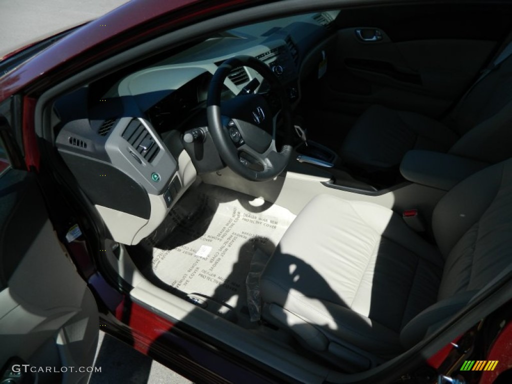 2012 Civic EX-L Sedan - Crimson Pearl / Beige photo #11