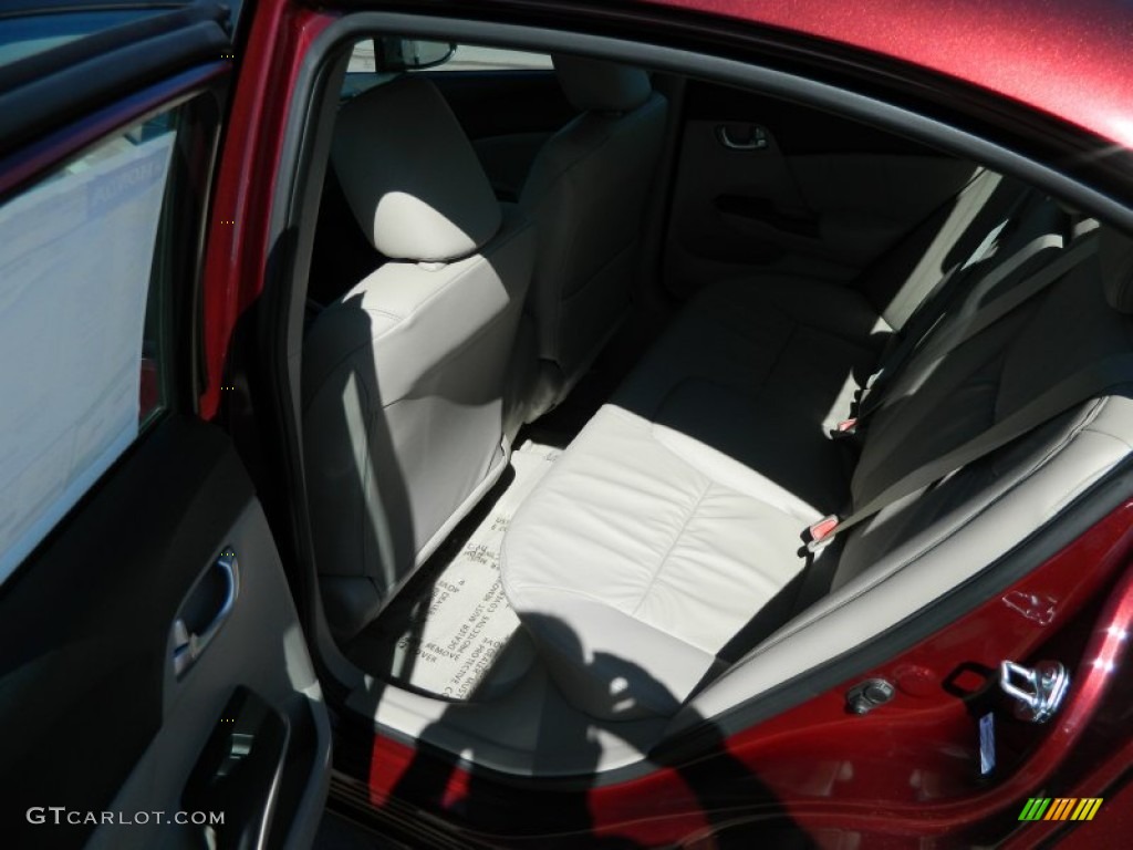 2012 Civic EX-L Sedan - Crimson Pearl / Beige photo #14