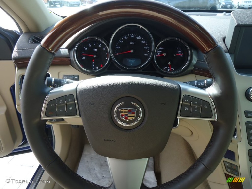 2012 Cadillac CTS 4 3.6 AWD Sedan Cashmere/Cocoa Steering Wheel Photo #62178673