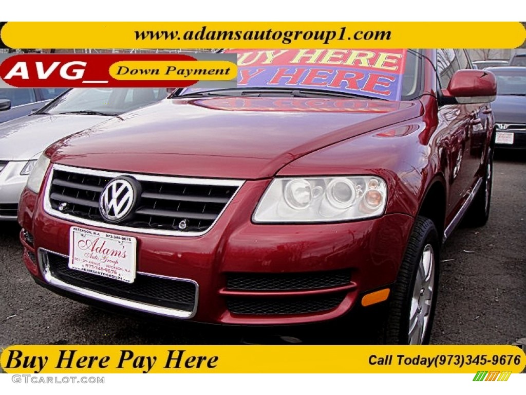 2004 Touareg V8 - Colorado Red Metallic / Pure Beige photo #1