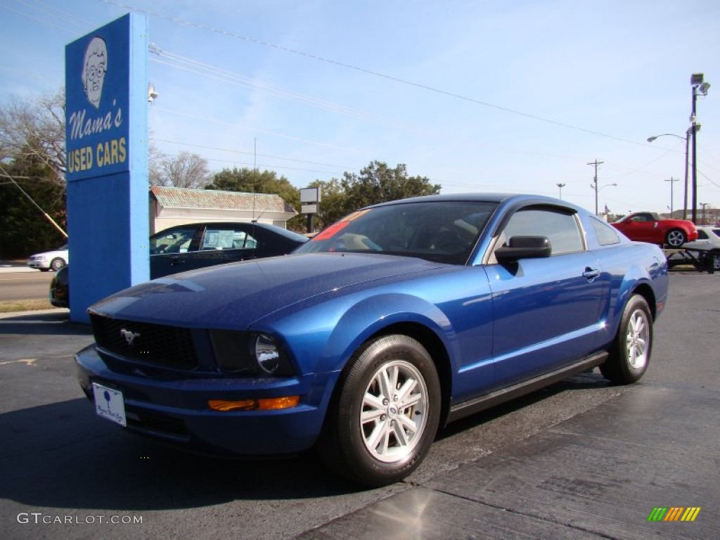2007 Mustang V6 Deluxe Coupe - Vista Blue Metallic / Medium Parchment photo #4