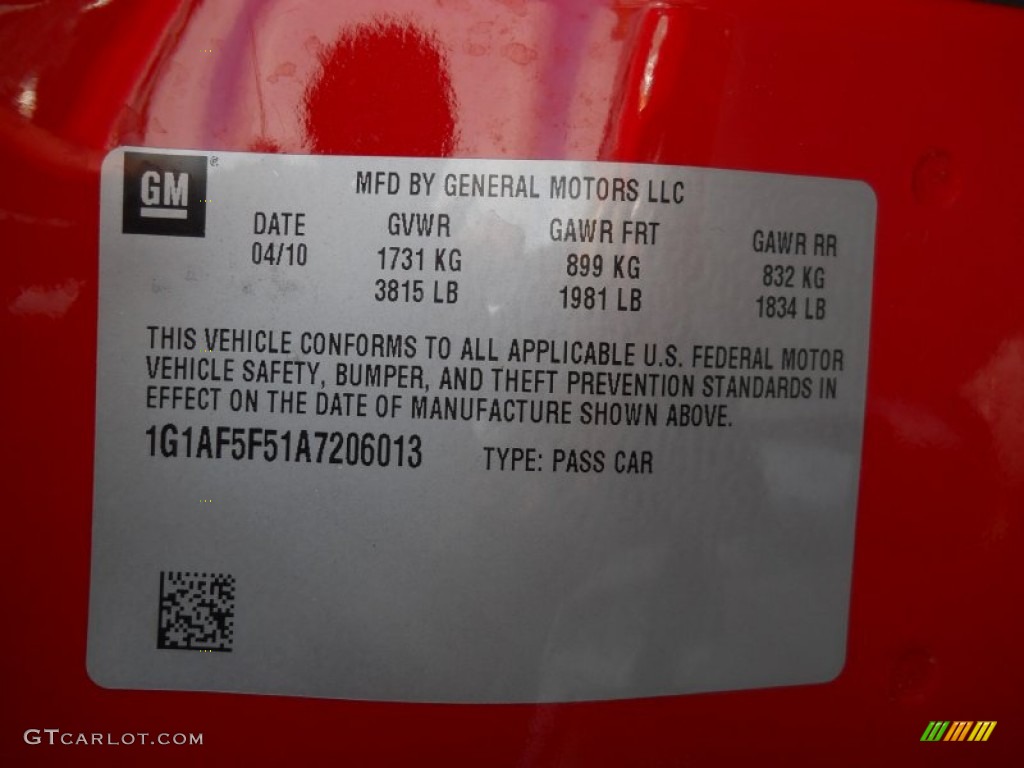 2010 Cobalt LT Sedan - Victory Red / Gray photo #23