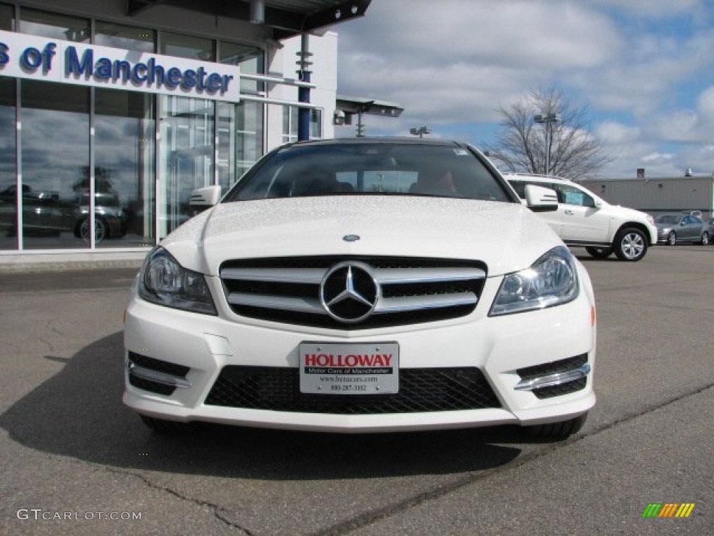 2012 C 250 Coupe - Arctic White / Red photo #2