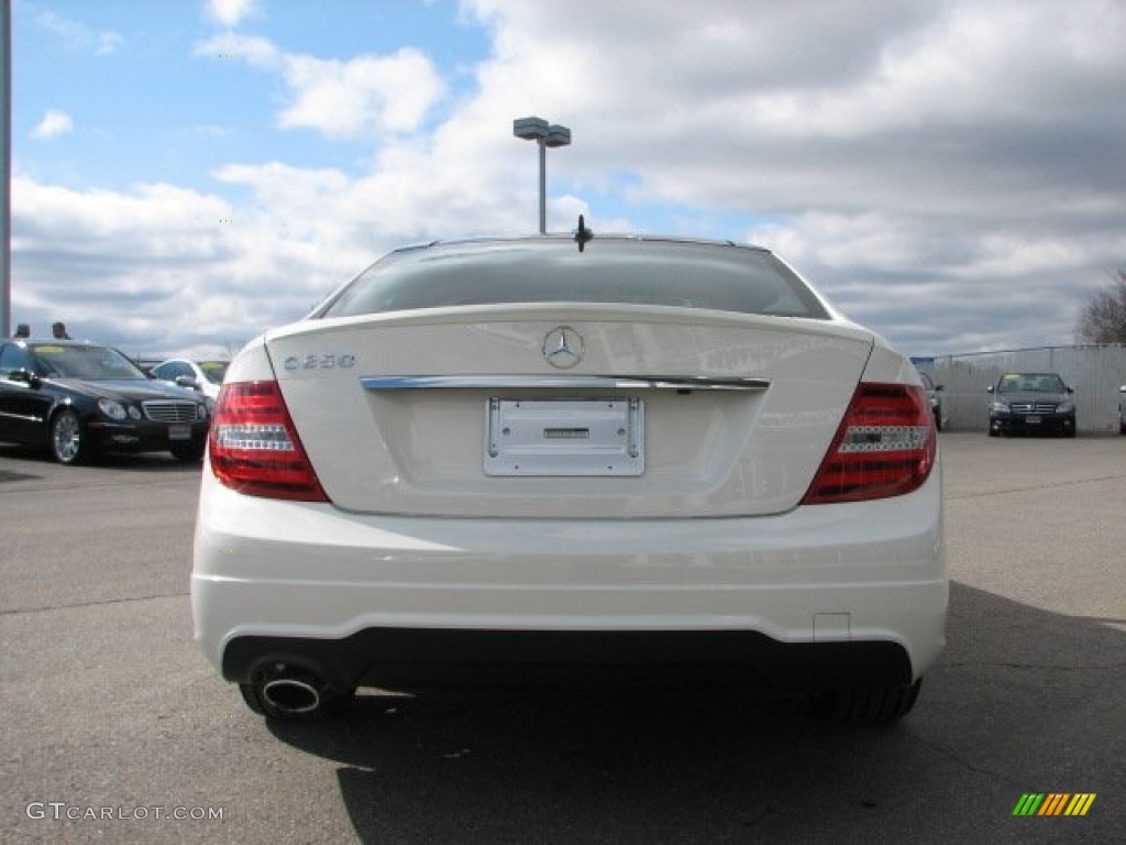 2012 C 250 Coupe - Arctic White / Red photo #4