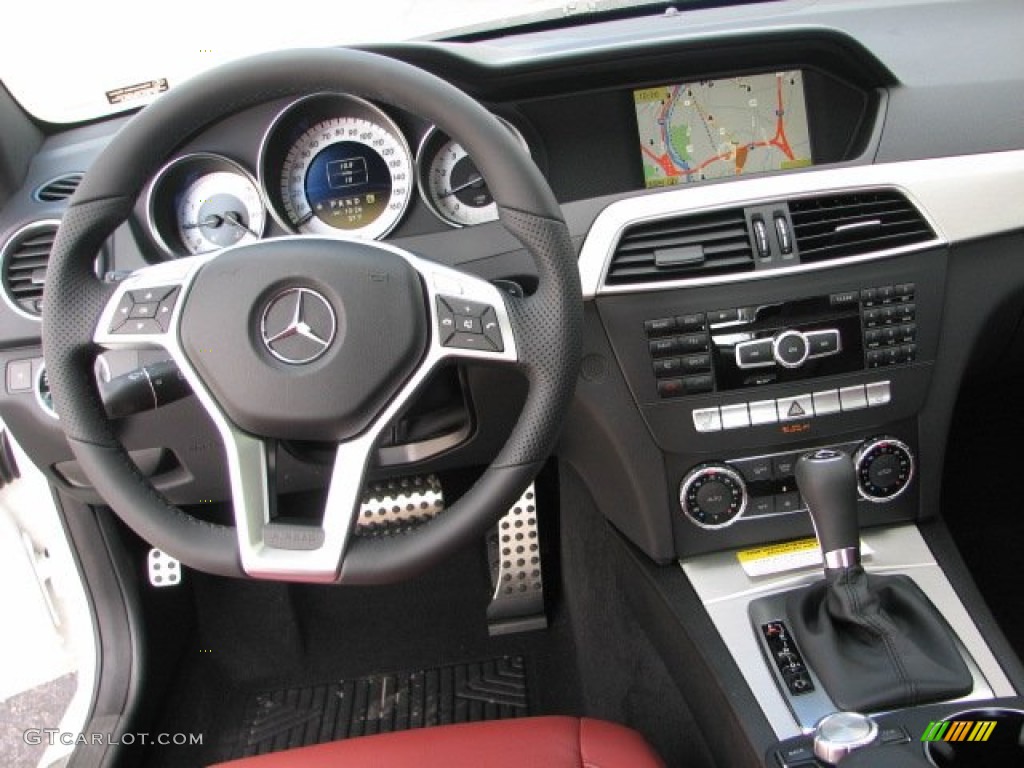 2012 C 250 Coupe - Arctic White / Red photo #7