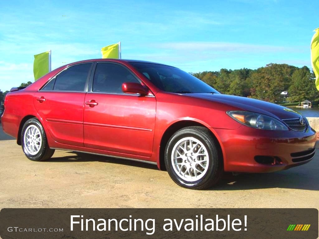 2002 Camry SE V6 - Salsa Red Pearl / Dark Charcoal photo #1