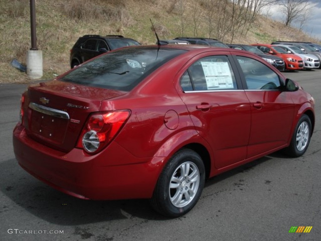Crystal Red Tintcoat 2012 Chevrolet Sonic LT Sedan Exterior Photo #62190166