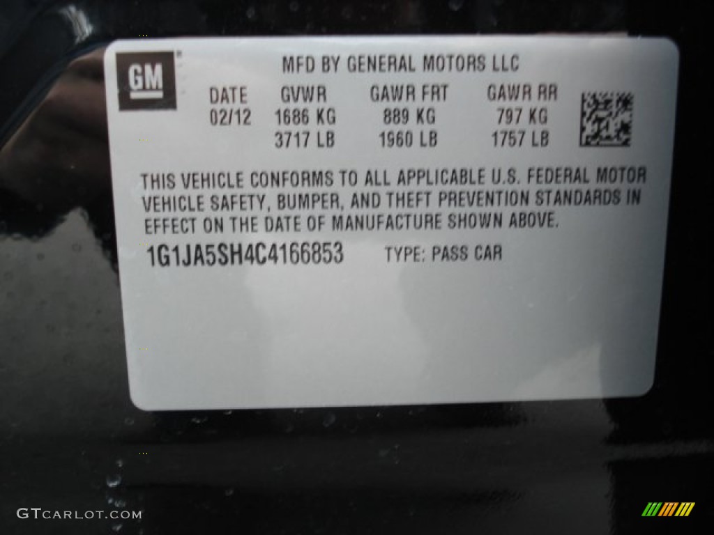 2012 Sonic LS Sedan - Black / Jet Black/Dark Titanium photo #20