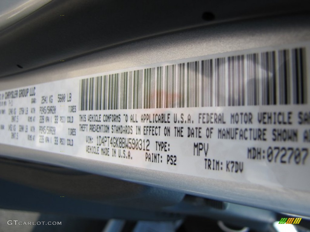 2011 Nitro Color Code PS2 for Bright Silver Metallic Photo #62191703